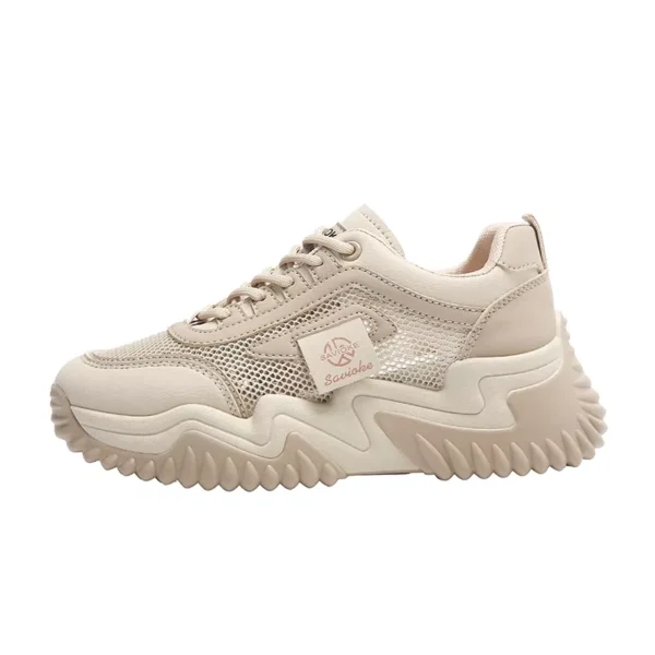 Women's Chunky Sneakers with Inner Height Increase and Thick Soles for Casual Wear