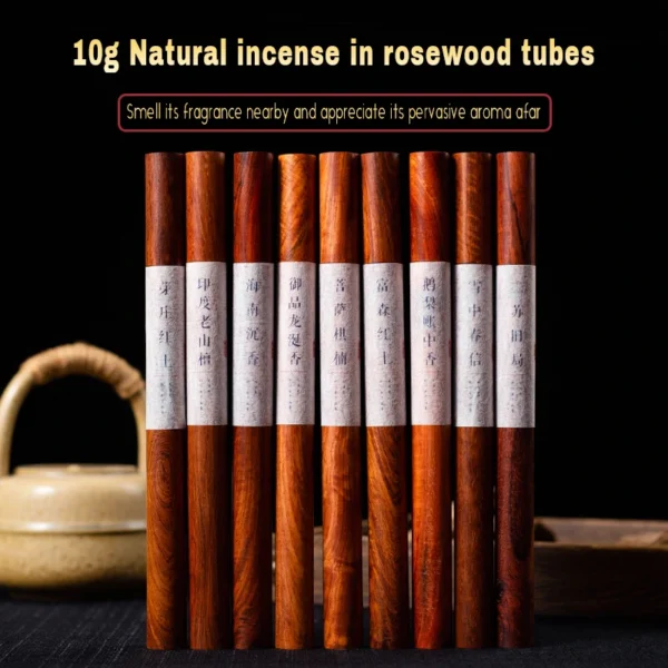 Natural incense in rosewood tubes
