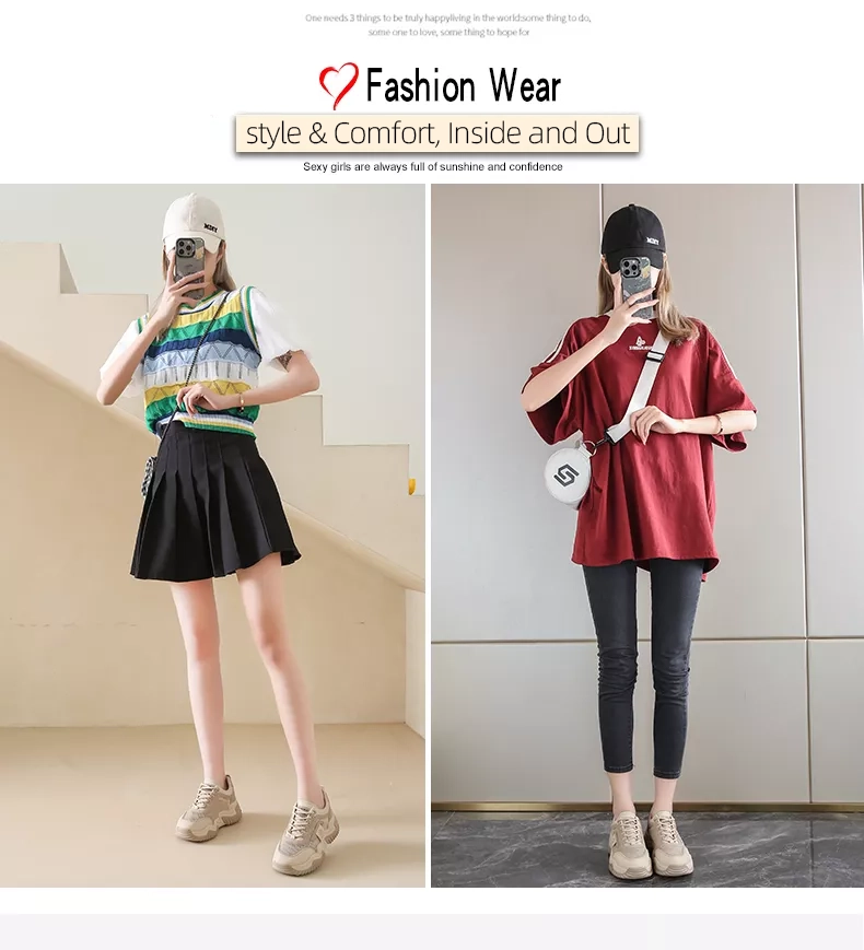 Women's Chunky Sneakers with Inner Height Increase and Thick Soles for Casual Wear