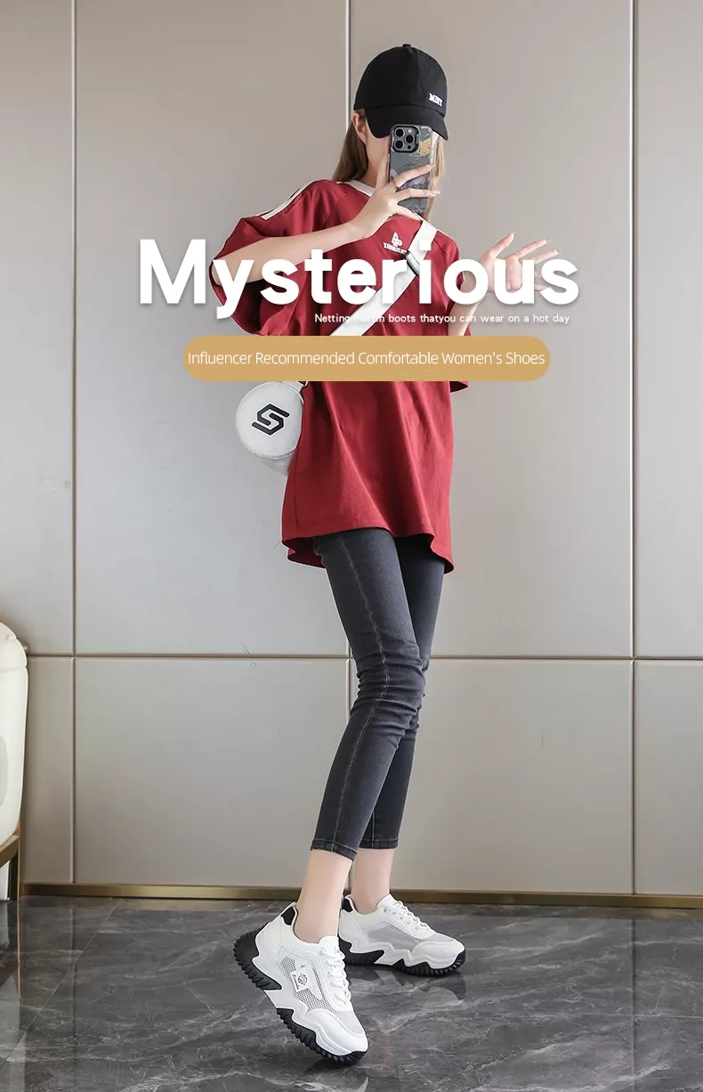 Summer breathable single-mesh dad shoes for women, sports style