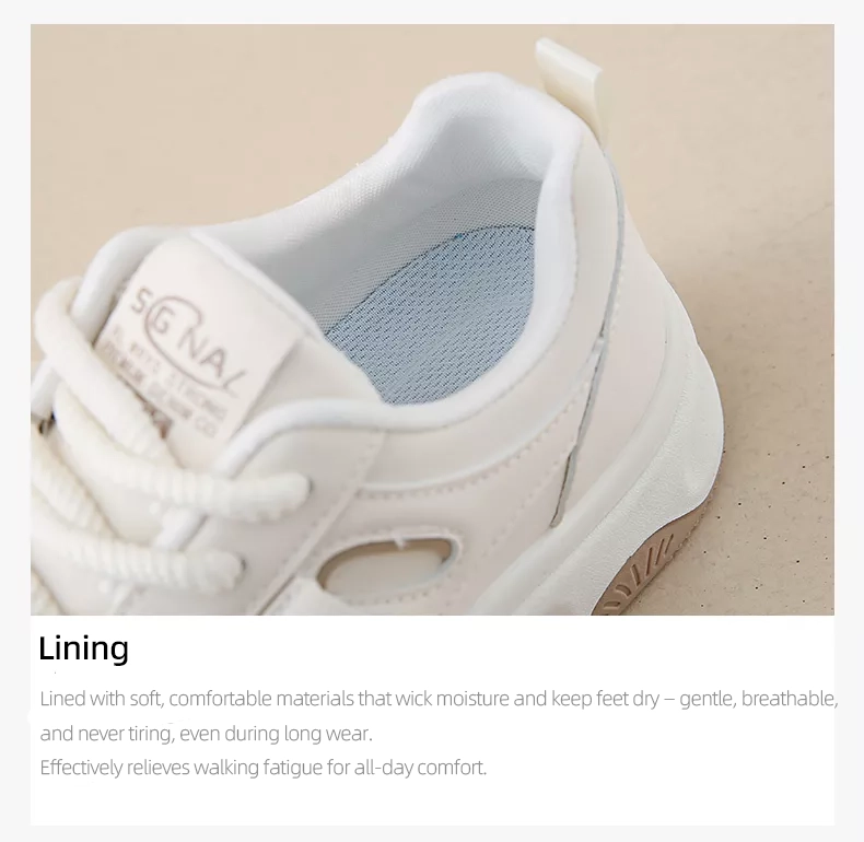 low-top white skate shoes, women's sporty casual 8519