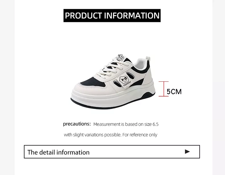 low-top white skate shoes, women's sporty casual 8519