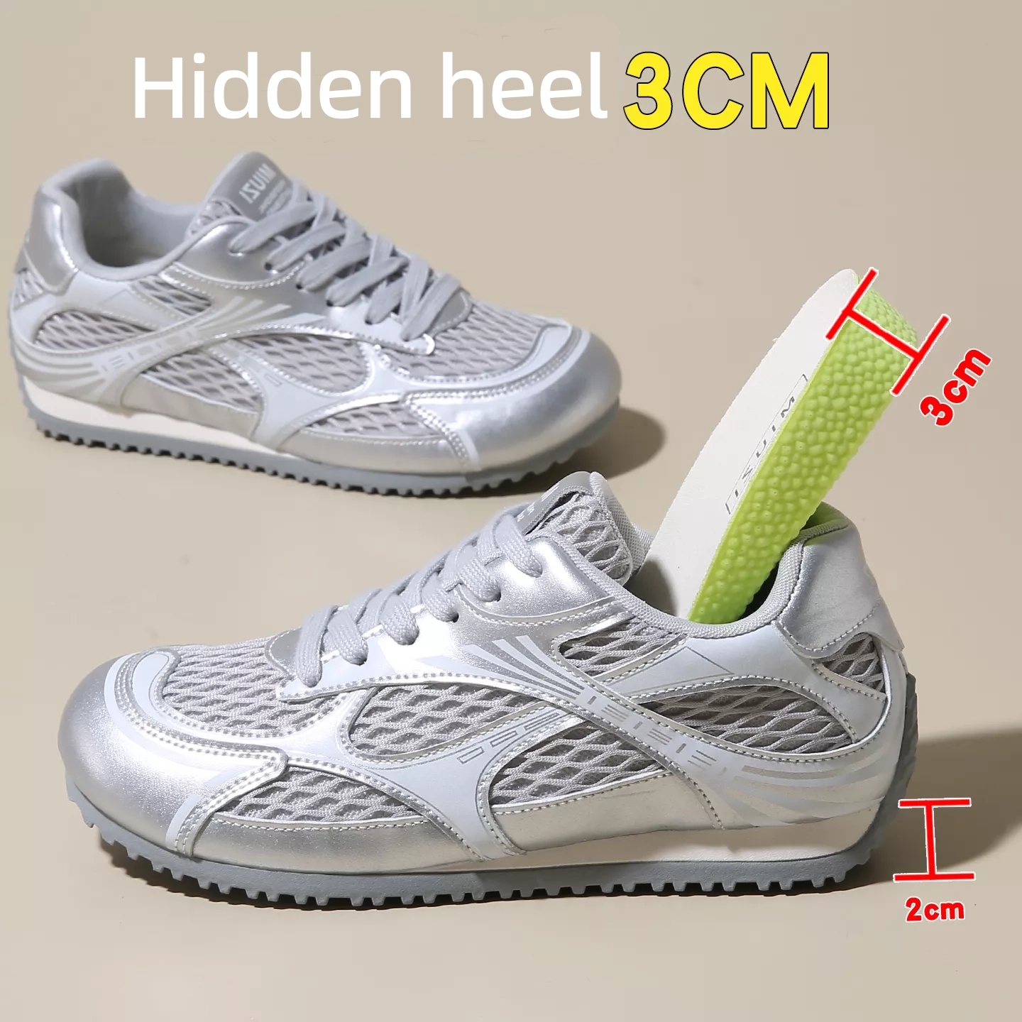 women's sports casual shoes with built - in height increase, for outdoor wear BN2006