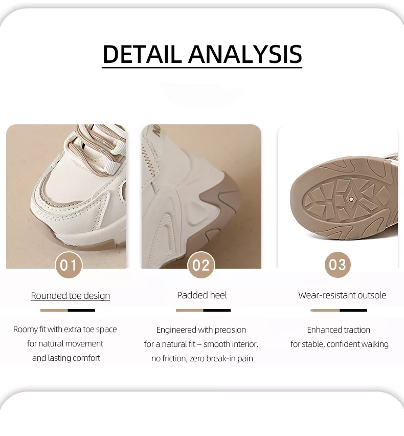 Low-cut leather dad shoes / sports casual and versatile women’s shoes