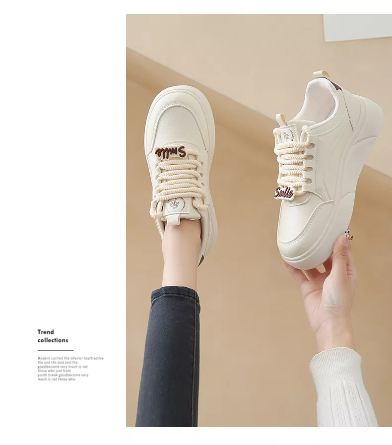 white sneakers, skate shoes, casual and versatile women's shoes EP912