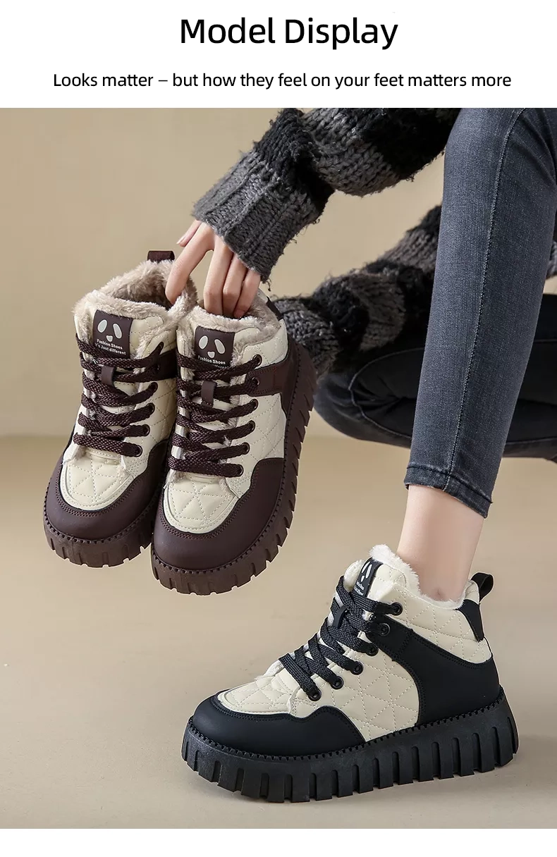High-Top Fleece-Lined Warm Casual Sports Sneakers for Winter