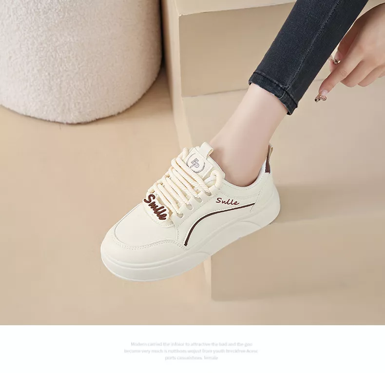 white sneakers, skate shoes, casual and versatile women's shoes EP912