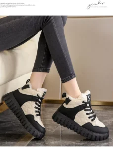 High-Top Fleece-Lined Warm Casual Sports Sneakers for Winter
