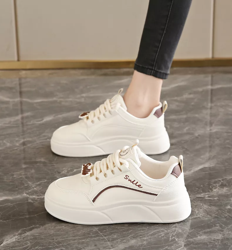 white sneakers, skate shoes, casual and versatile women's shoes EP912