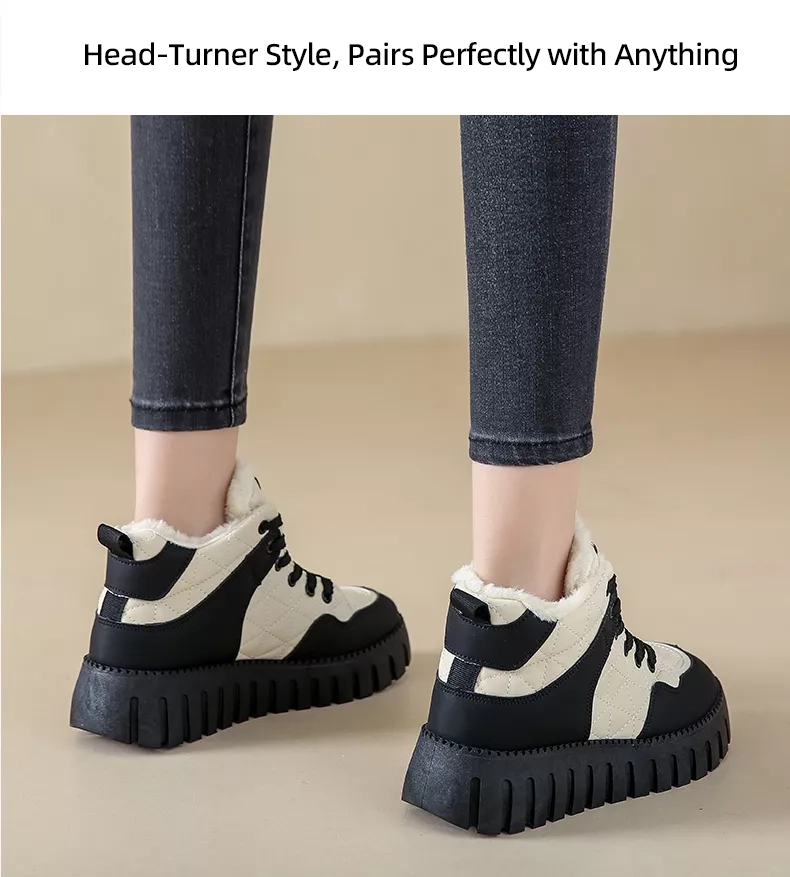High-Top Fleece-Lined Warm Casual Sports Sneakers for Winter
