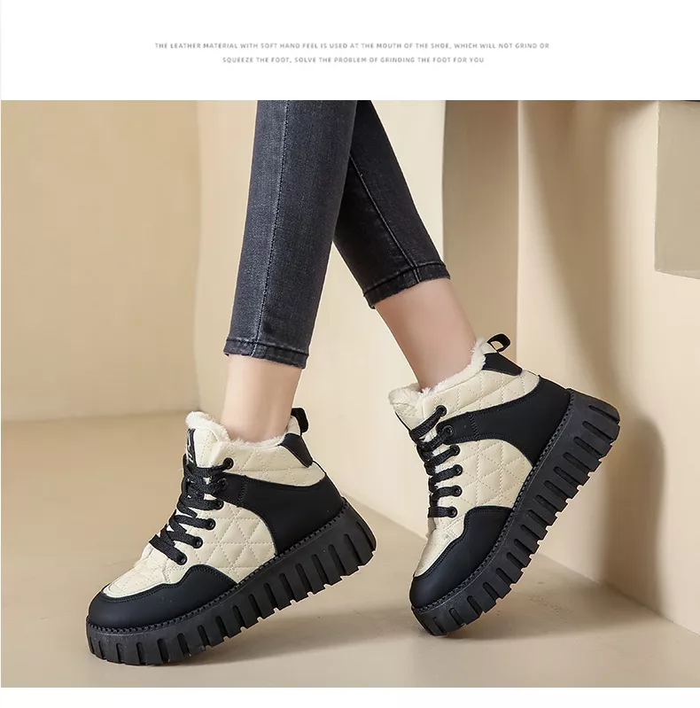 High-Top Fleece-Lined Warm Casual Sports Sneakers for Winter