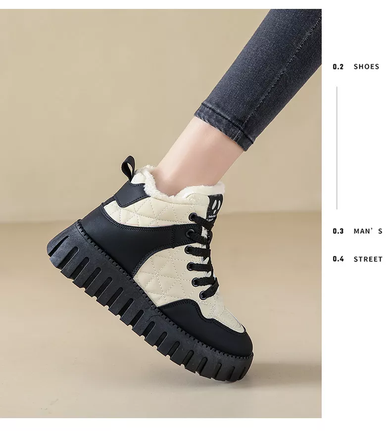 High-Top Fleece-Lined Warm Casual Sports Sneakers for Winter