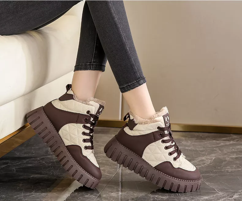 High-Top Fleece-Lined Warm Casual Sports Sneakers for Winter