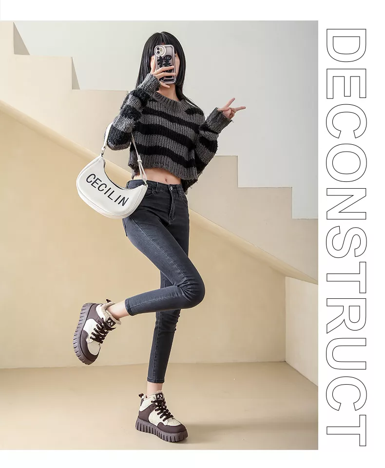 High-Top Fleece-Lined Warm Casual Sports Sneakers for Winter