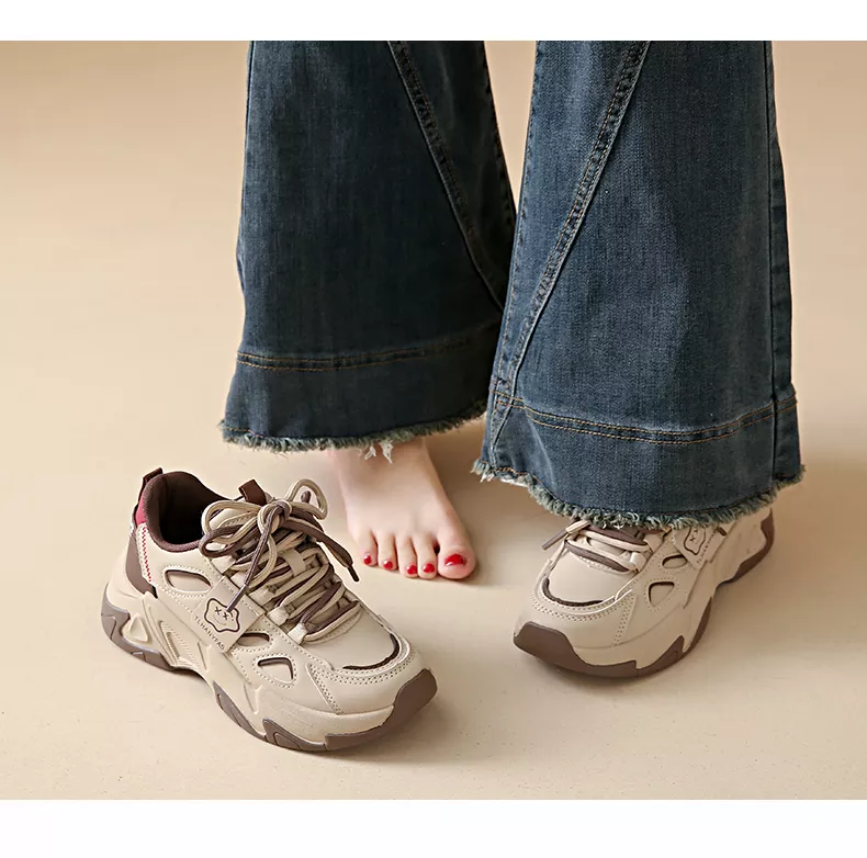Low-cut leather dad shoes / sports casual and versatile women’s shoes