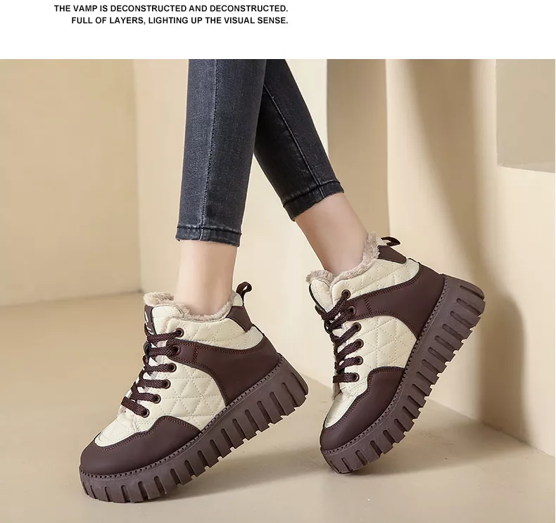 High-Top Fleece-Lined Warm Casual Sports Sneakers for Winter