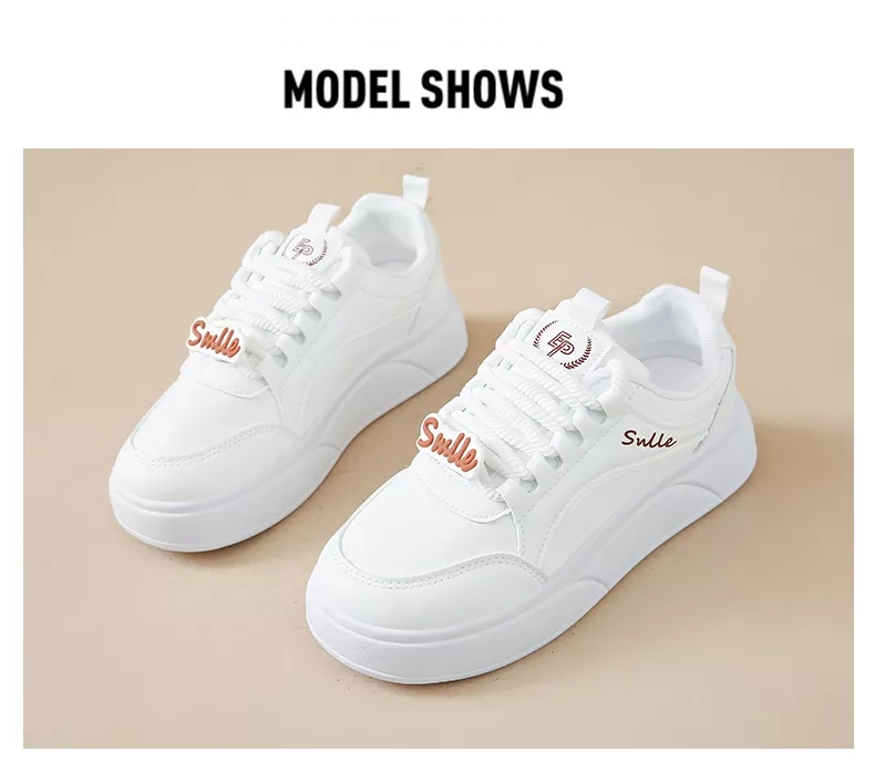 white sneakers, skate shoes, casual and versatile women's shoes EP912