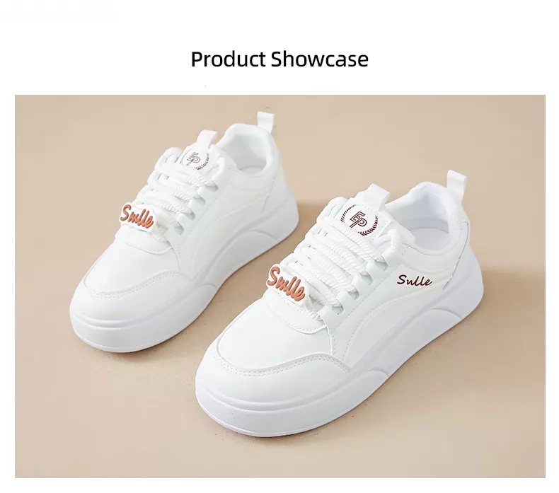 white sneakers, skate shoes, casual and versatile women's shoes EP912