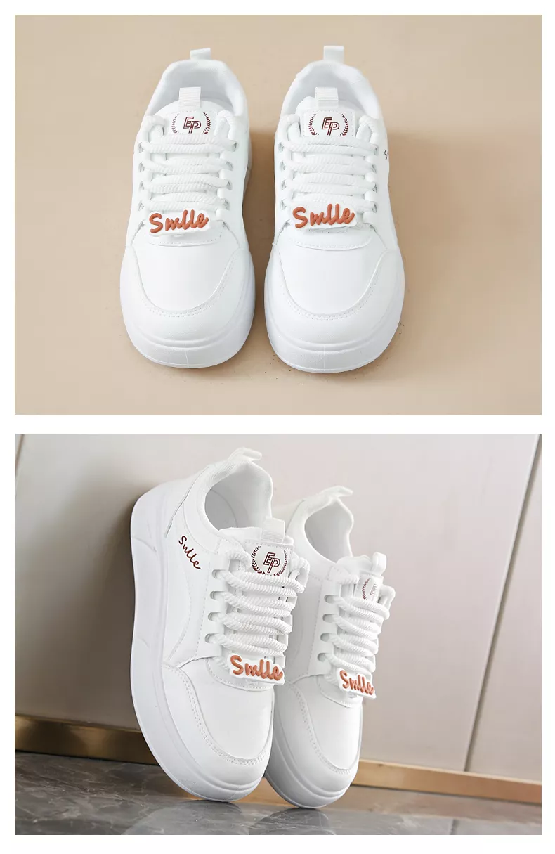 white sneakers, skate shoes, casual and versatile women's shoes EP912