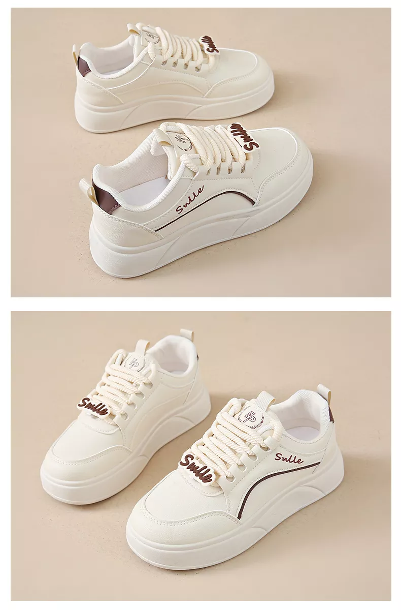 white sneakers, skate shoes, casual and versatile women's shoes EP912