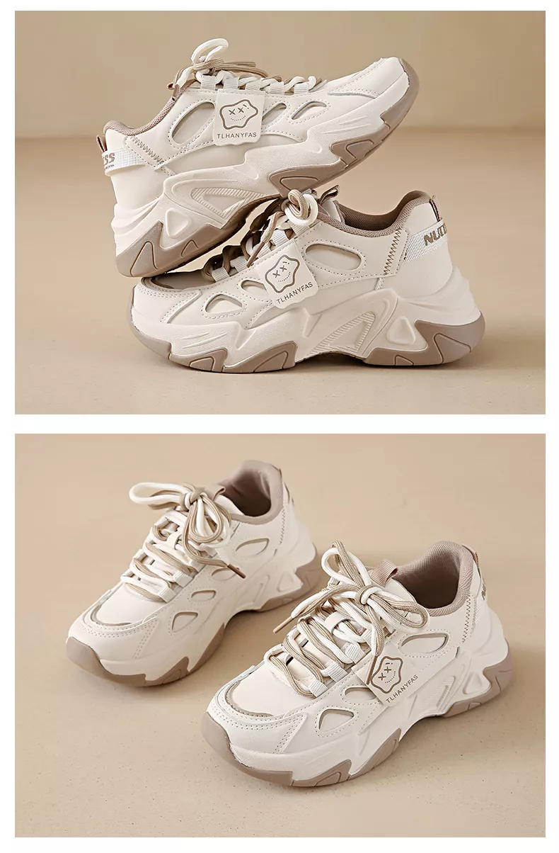 Low-cut leather dad shoes / sports casual and versatile women’s shoes