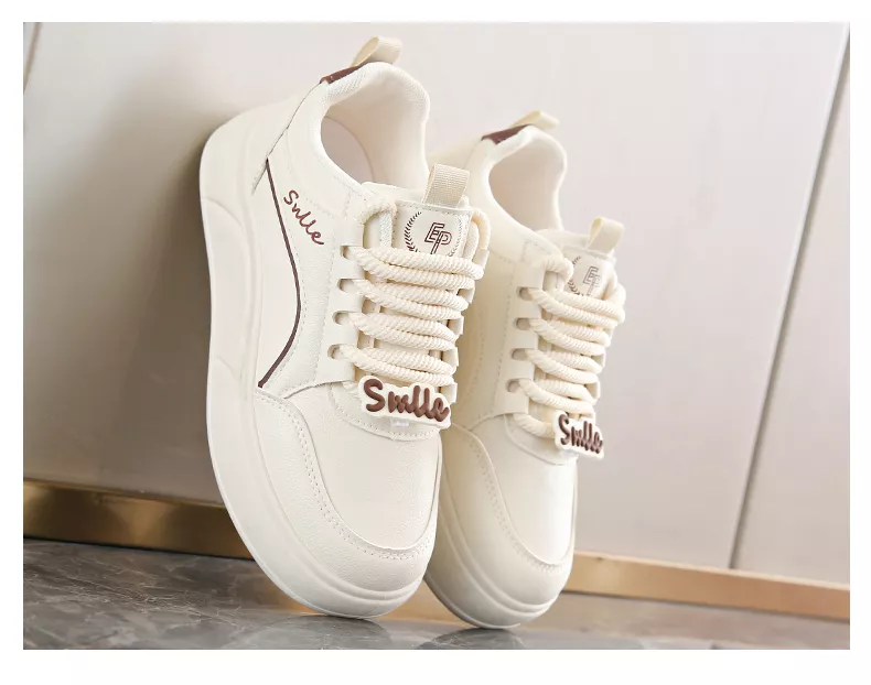 white sneakers, skate shoes, casual and versatile women's shoes EP912