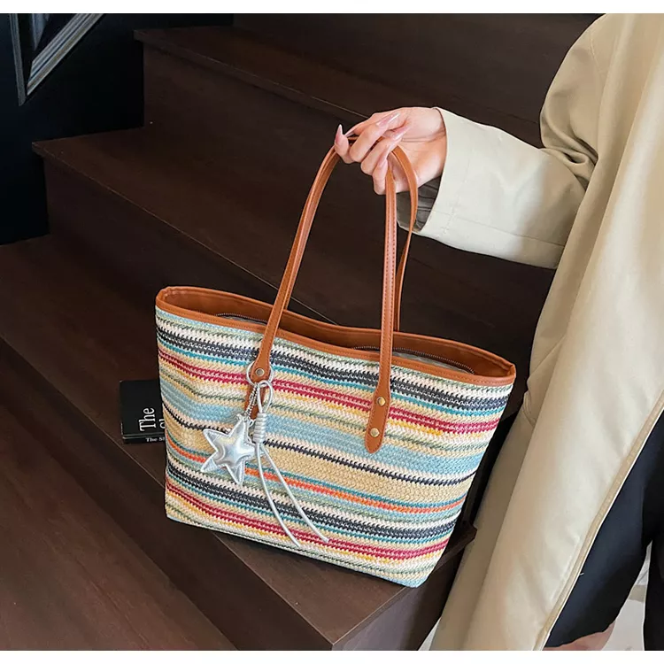 Fashionable and trendy woven shoulder bag