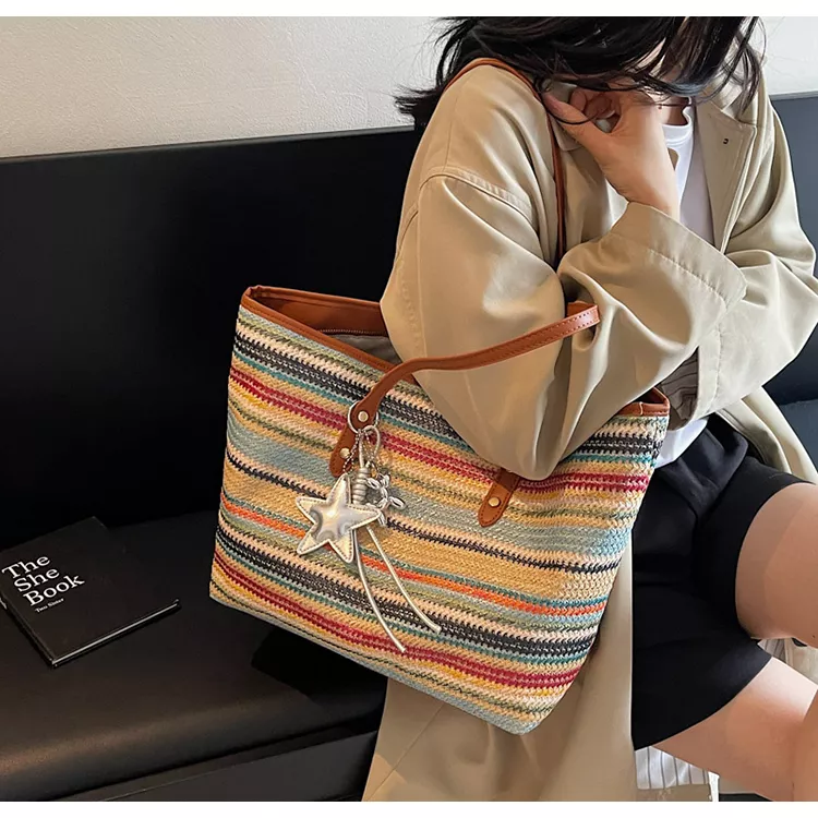 Fashionable and trendy woven shoulder bag