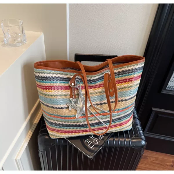 Fashionable and trendy woven shoulder bag
