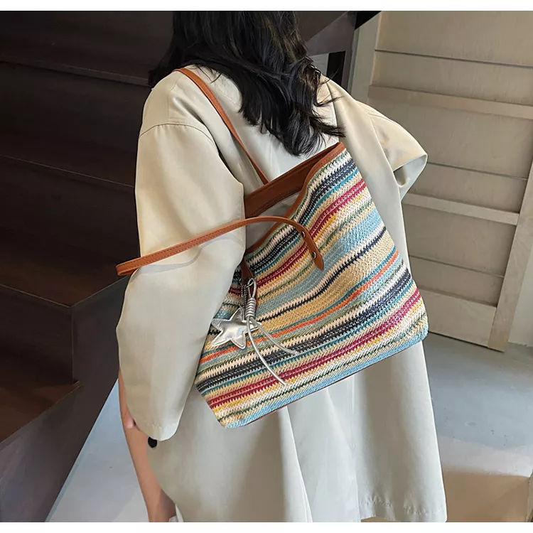 Fashionable and trendy woven shoulder bag