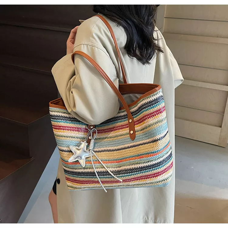 Fashionable and trendy woven shoulder bag