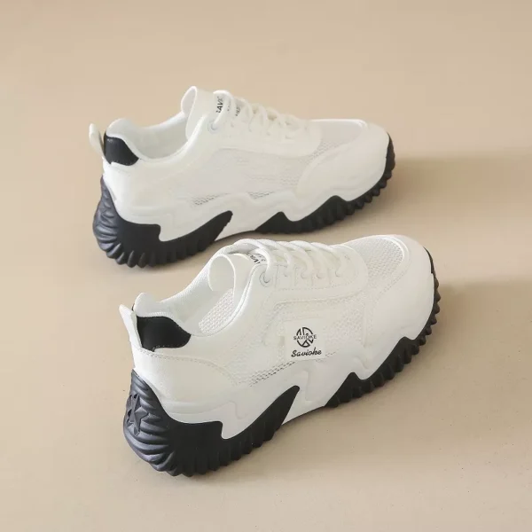 Women's Chunky Sneakers with Inner Height Increase and Thick Soles for Casual Wear