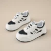 low-top white skate shoes, women's sporty casual 8519