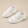 low-top white skate shoes, women's sporty casual 8519
