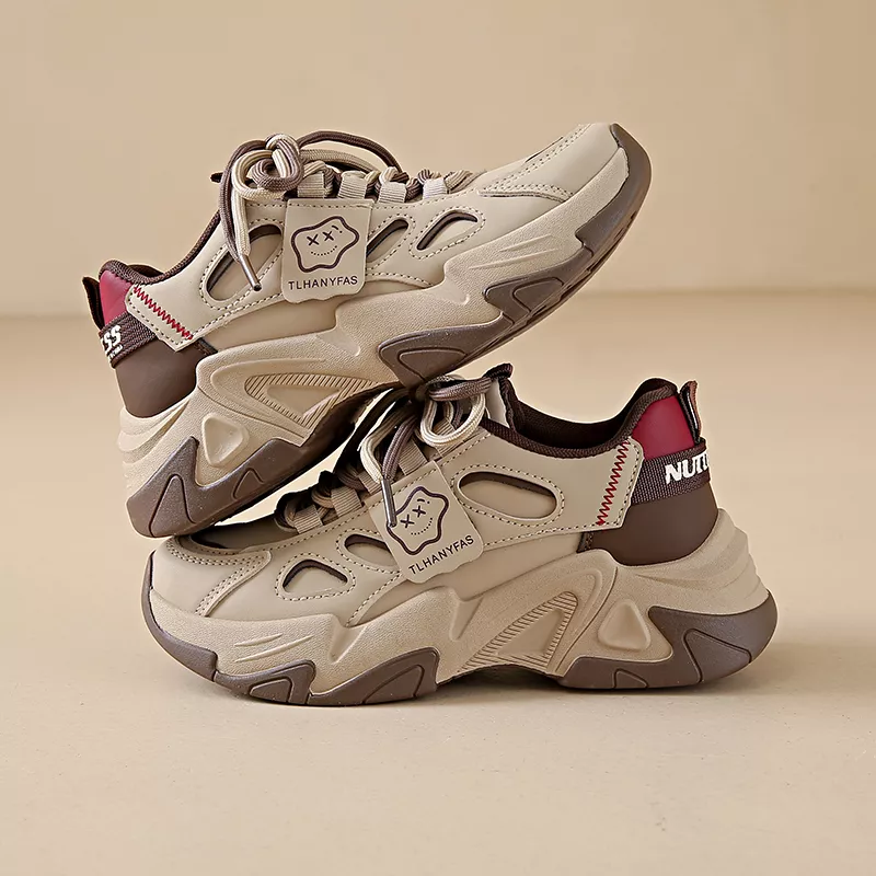 Low-cut leather dad shoes / sports casual and versatile women's shoes