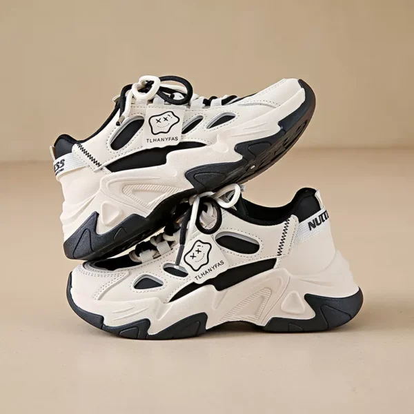 Low-cut leather dad shoes / sports casual and versatile women's shoes