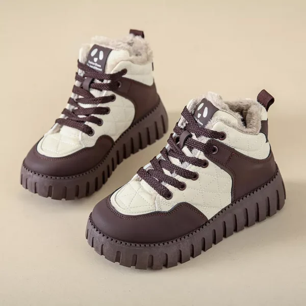 High-Top Fleece-Lined Warm Casual Sports Sneakers for Winter