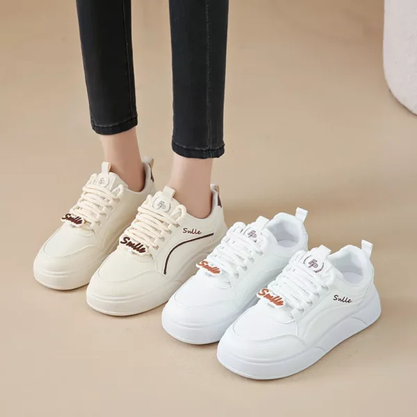 white sneakers, skate shoes, casual and versatile women's shoes EP912