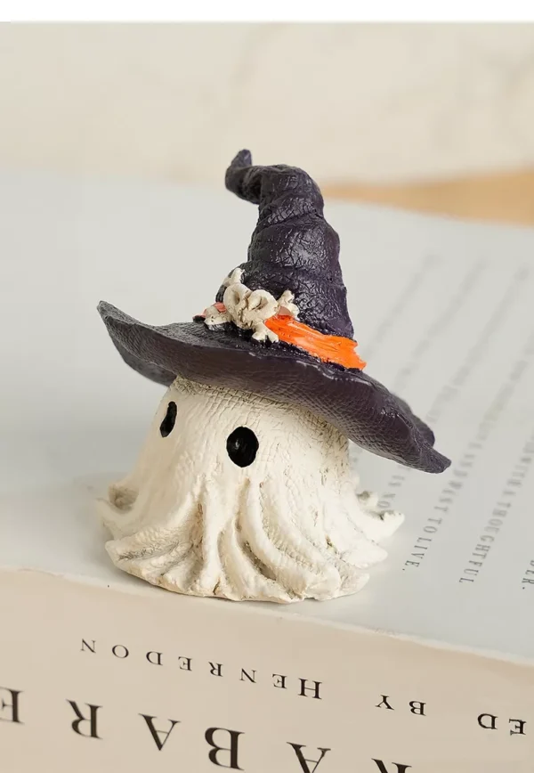 Halloween Horror Wizard Hat Little Ghost Creative Resin Craft Gift Garden Decoration