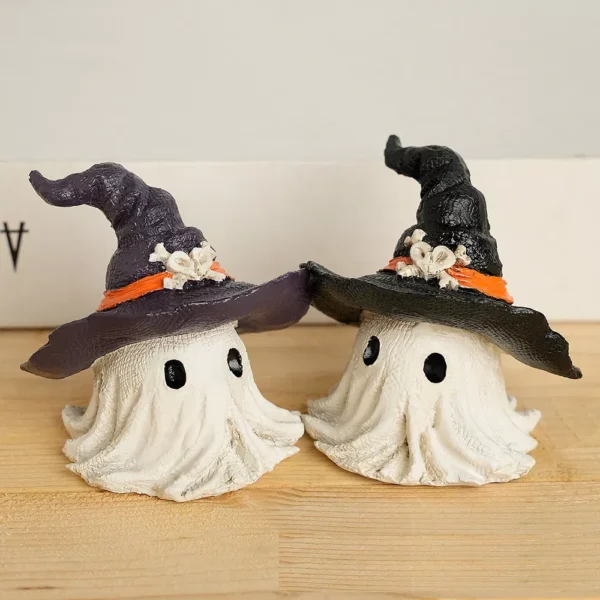 Halloween Horror Wizard Hat Little Ghost Creative Resin Craft Gift Garden Decoration