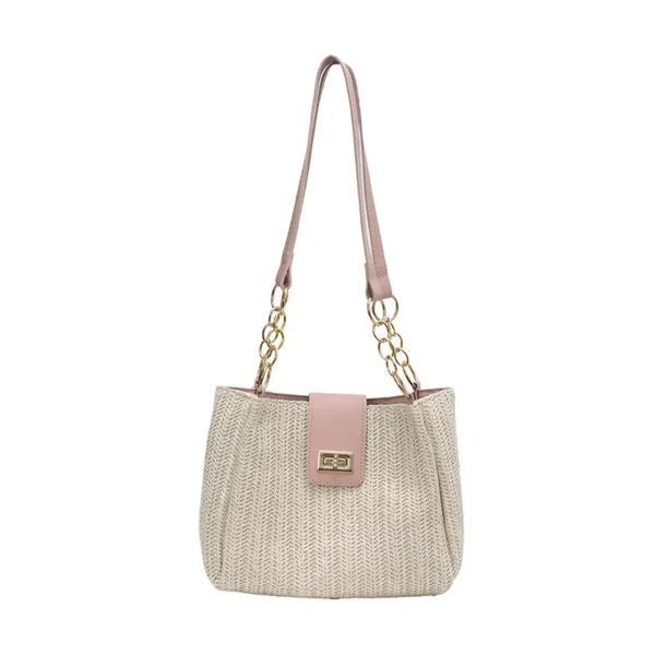 Popular Straw Woven Shoulder Bag with Buckle BAXI6075