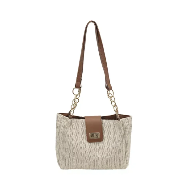 Popular Straw Woven Shoulder Bag with Buckle BAXI6075