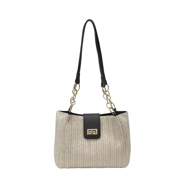 Popular Straw Woven Shoulder Bag with Buckle BAXI6075
