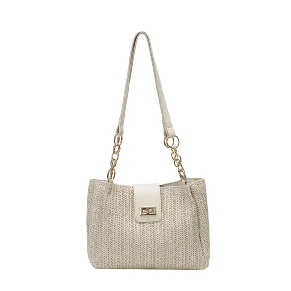Popular Straw Woven Shoulder Bag with Buckle BAXI6075