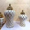 Electroplated Temple Jar – Ceramic European – style Flower – inserting Vase, a Light – luxury Handicraft Ornament for Decoration