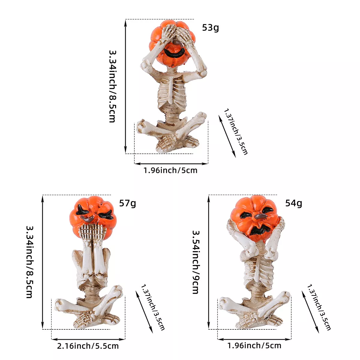 Meditation Yoga Pumpkin-Head Skull Doll Ornament, Halloween Horror Doll for Home Decoration & Scene Setup
