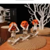 Meditation Yoga Pumpkin-Head Skull Doll Ornament, Halloween Horror Doll for Home Decoration & Scene Setup