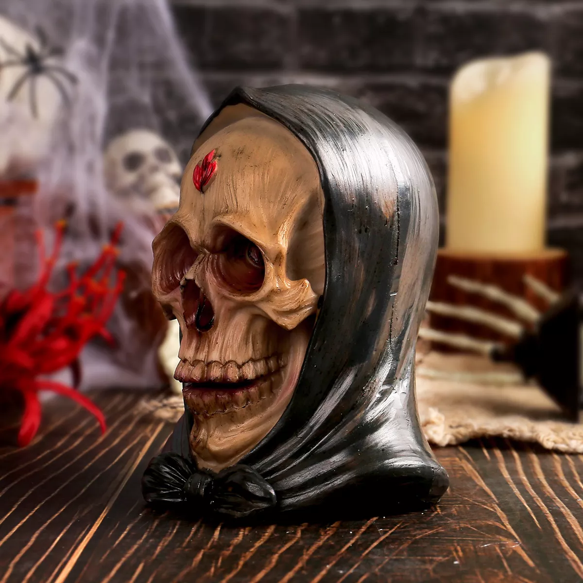 Halloween Hat - Wearing Skull Ornament