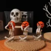 Meditation Yoga Pumpkin-Head Skull Doll Ornament, Halloween Horror Doll for Home Decoration & Scene Setup