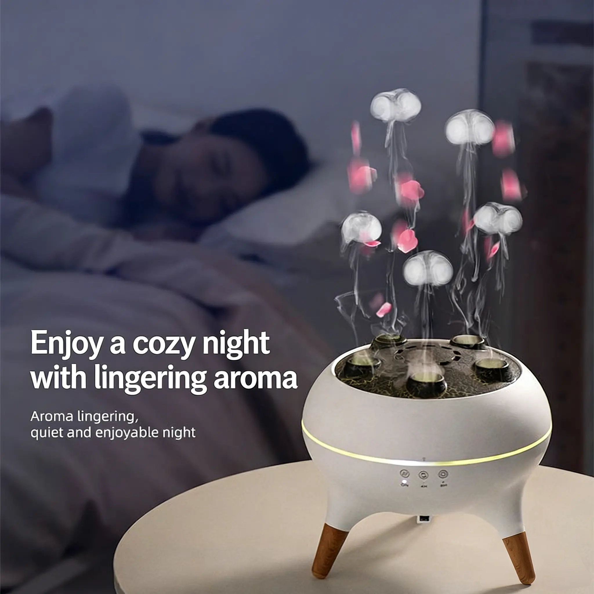 Cross border jellyfish aroma diffuser home essential oil remote control